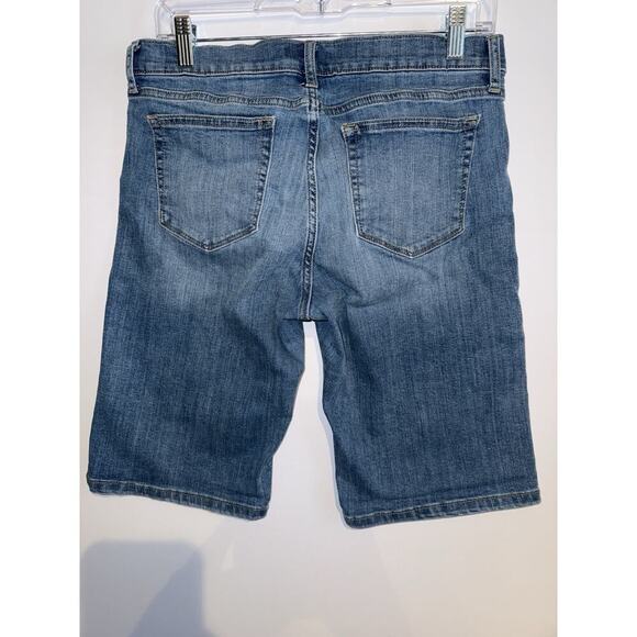 Banana Republic Jean Shorts Womens Size 30/10 Blue Denim Cuffed Mid Rise - Picture 2 of 5